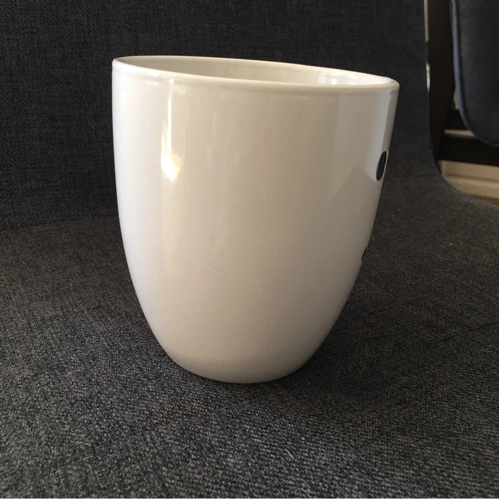 Snowman Face Mug, White, Black, Orange, 18oz